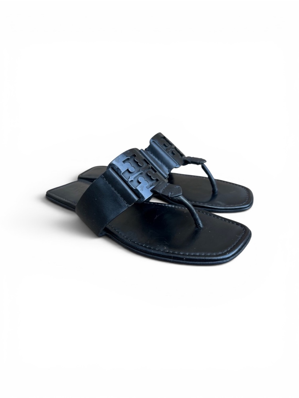 Tory Burch Women Georgia Calf Leather Flat Thong Sandal size 8.5